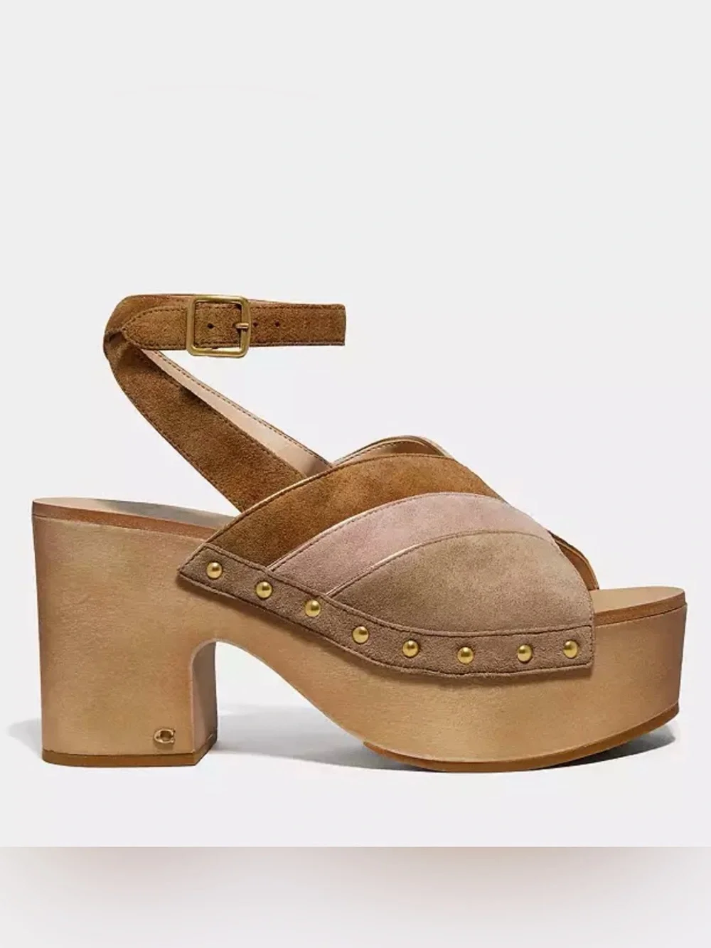 Coach Nettie Two-Tone Suede Platform Sandal